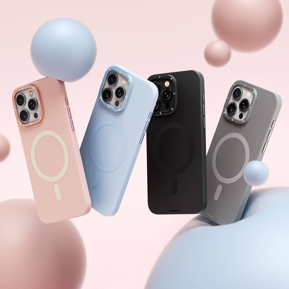 Youngkit Velvet Serisi iPhone 15 Pro Max Magsafe Şarj Özellikli Çizilmeye ve Aşınmaya Dayanıklı Telefon Kılıfı - 13