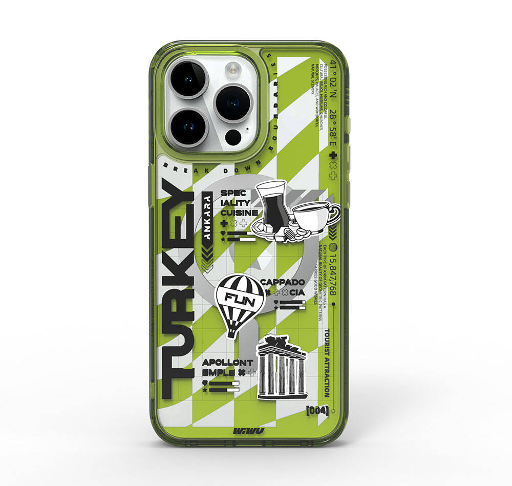 Wiwu Turkey A Serisi iPhone 15 Pro Max M-safe Şarj Özellikli Desenli Kılıf