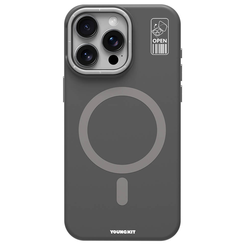 Youngkit Bitty Cream iPhone 15 Pro Max Magsafe Şarj Özellikli Kamera Standlı Silikon Telefon Kılıfı - 4
