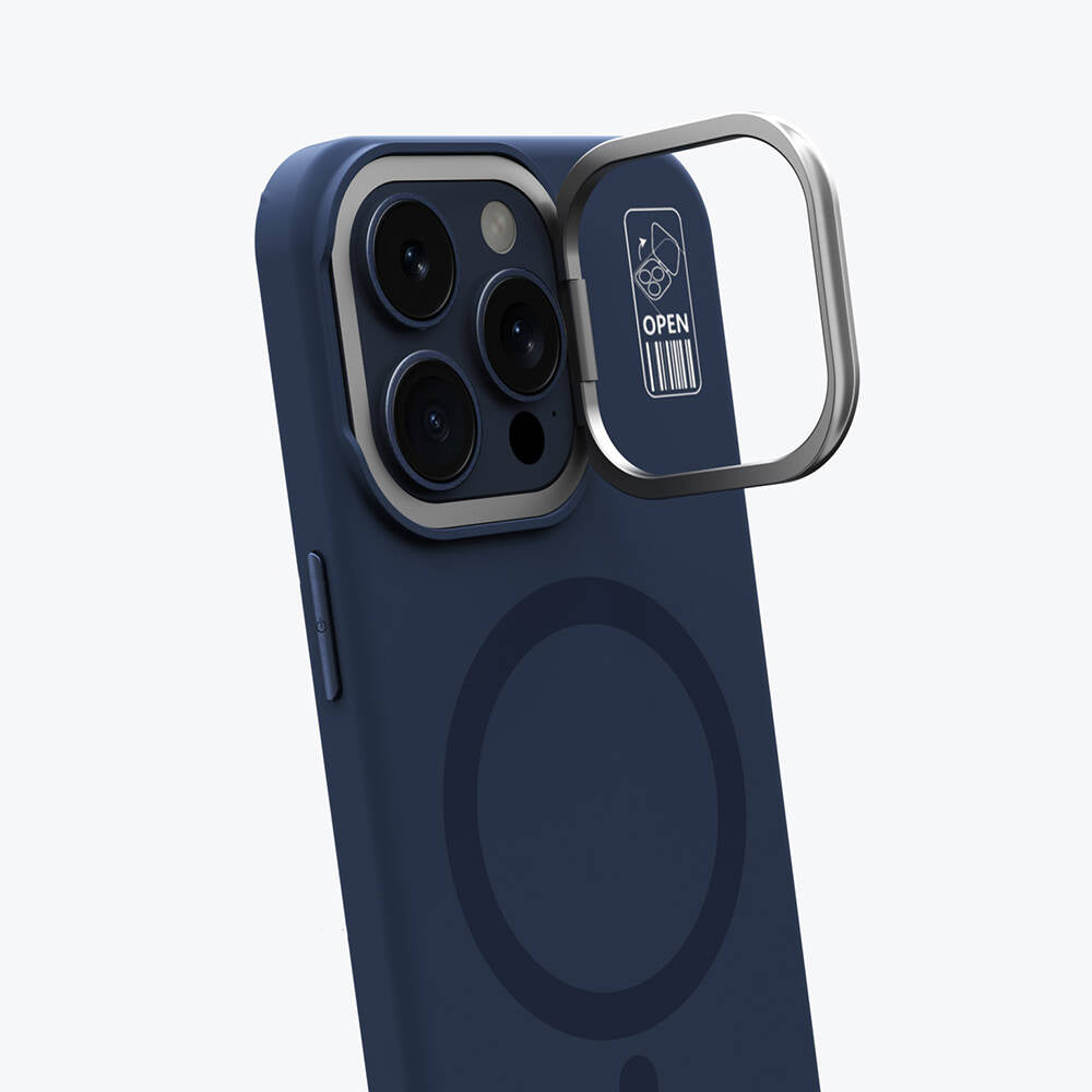 Youngkit Bitty Cream iPhone 15 Pro Max Magsafe Şarj Özellikli Kamera Standlı Silikon Telefon Kılıfı - 7