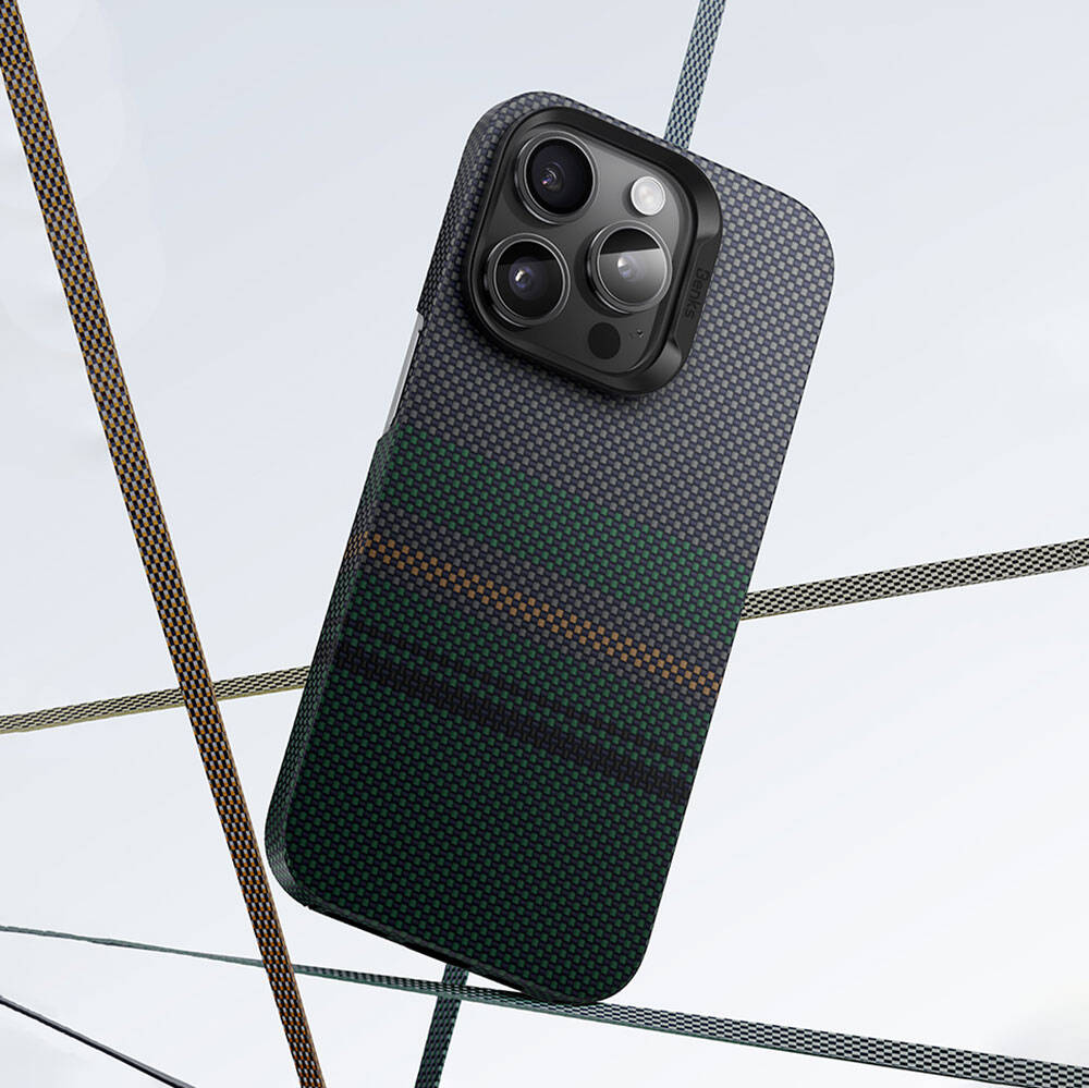Benks Aurora ArmorAir iPhone 15 Pro Max M-safe Şarj Özellikli Karbon Fiber Tasarımlı Kevlar Kılıf