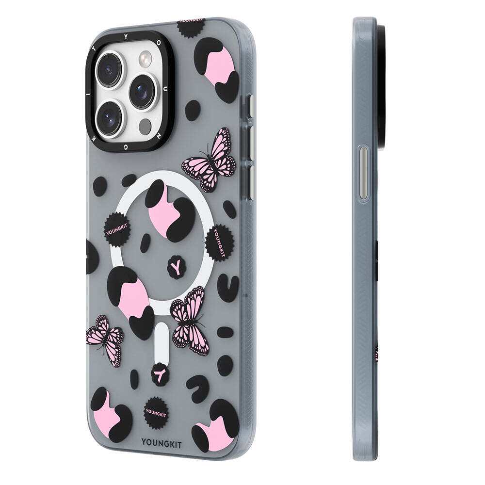 Youngkit Shadow Dance Serisi iPhone 15 Pro Max Magsafe Şarj Özellikli Kelebek Desenli Telefon Kılıfı - 8