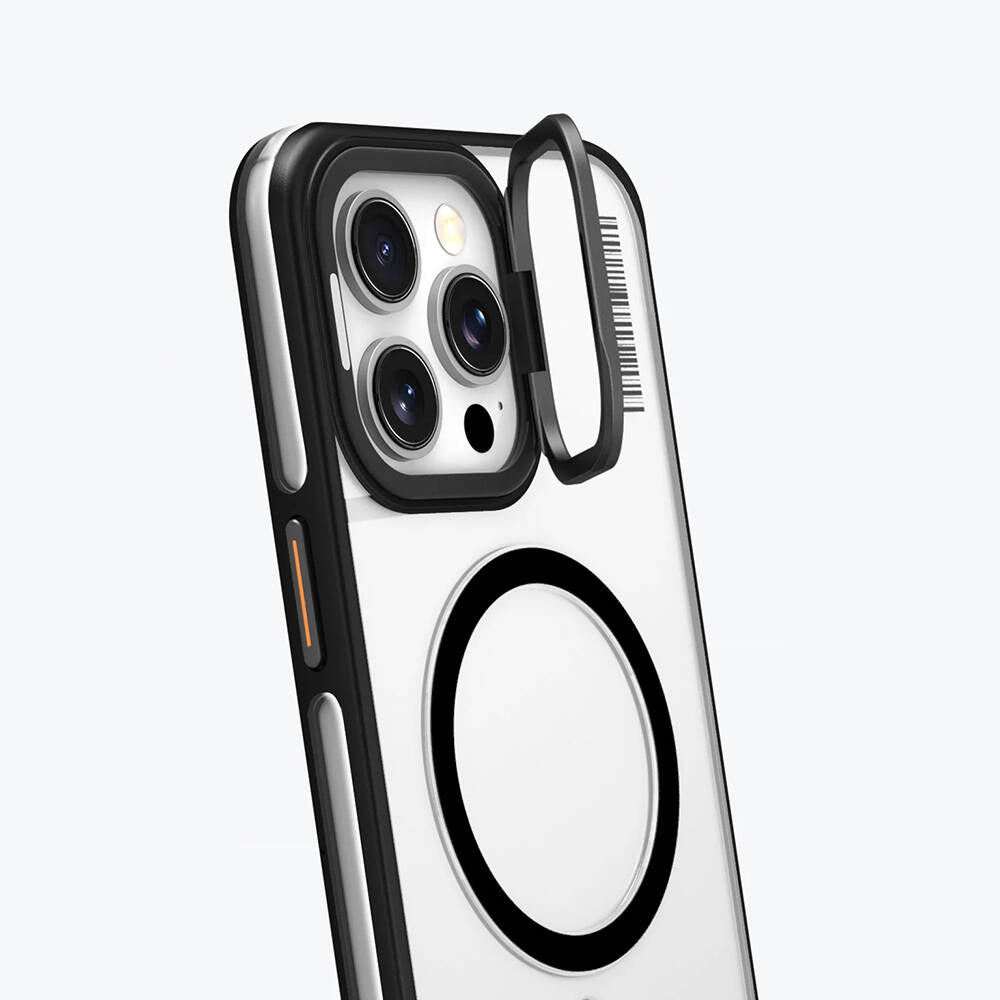 Youngkit Crystal Grid iPhone 15 Pro Max Magsafe Şarj Özellikli Sararma Önleyici Telefon Kılıfı - 7