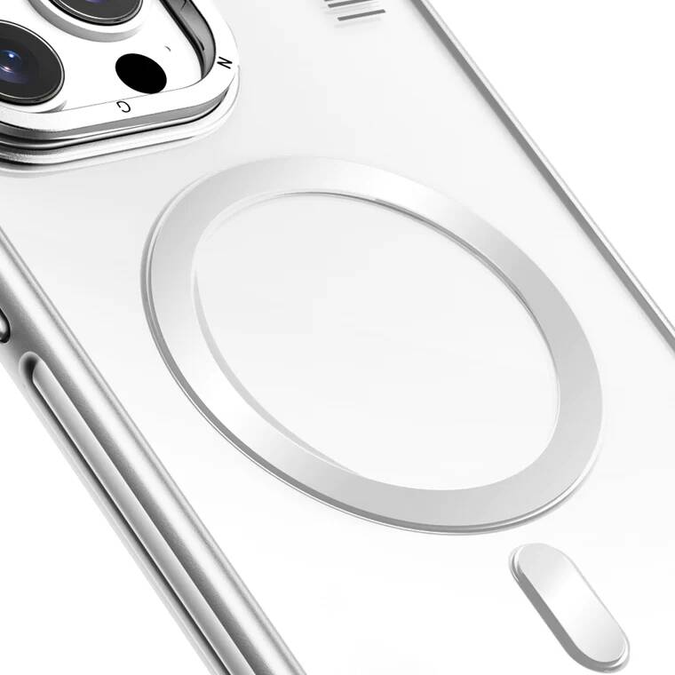 Youngkit Crystal Grid iPhone 15 Pro Max Magsafe Şarj Özellikli Sararma Önleyici Telefon Kılıfı - 5