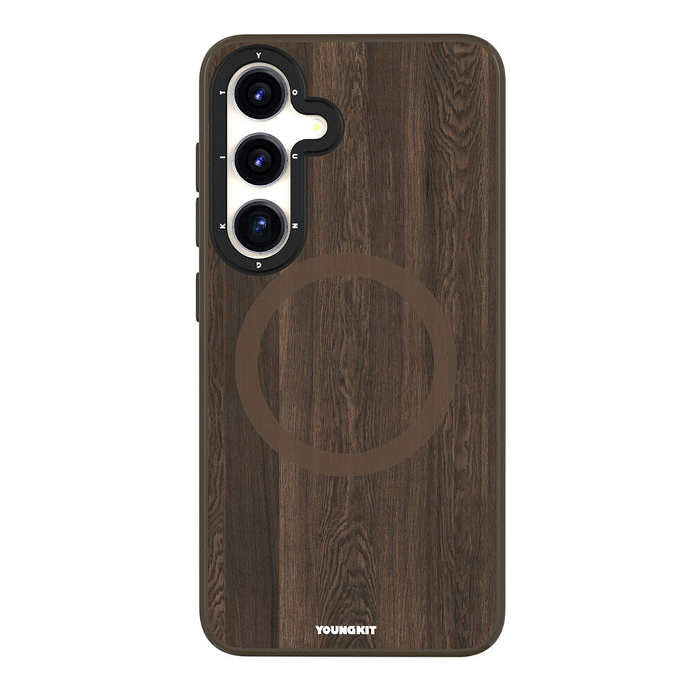 Youngkit Wood Forest Serisi Galaxy S24 Kılıf Magsafe Şarj Özellikli Sararmaya Dayanıklı Telefon Kılıfı - 3