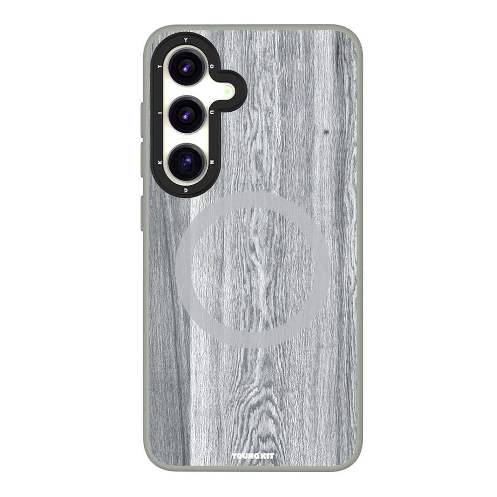 Youngkit Wood Forest Serisi Galaxy S24 Kılıf Magsafe Şarj Özellikli Sararmaya Dayanıklı Telefon Kılıfı - 2