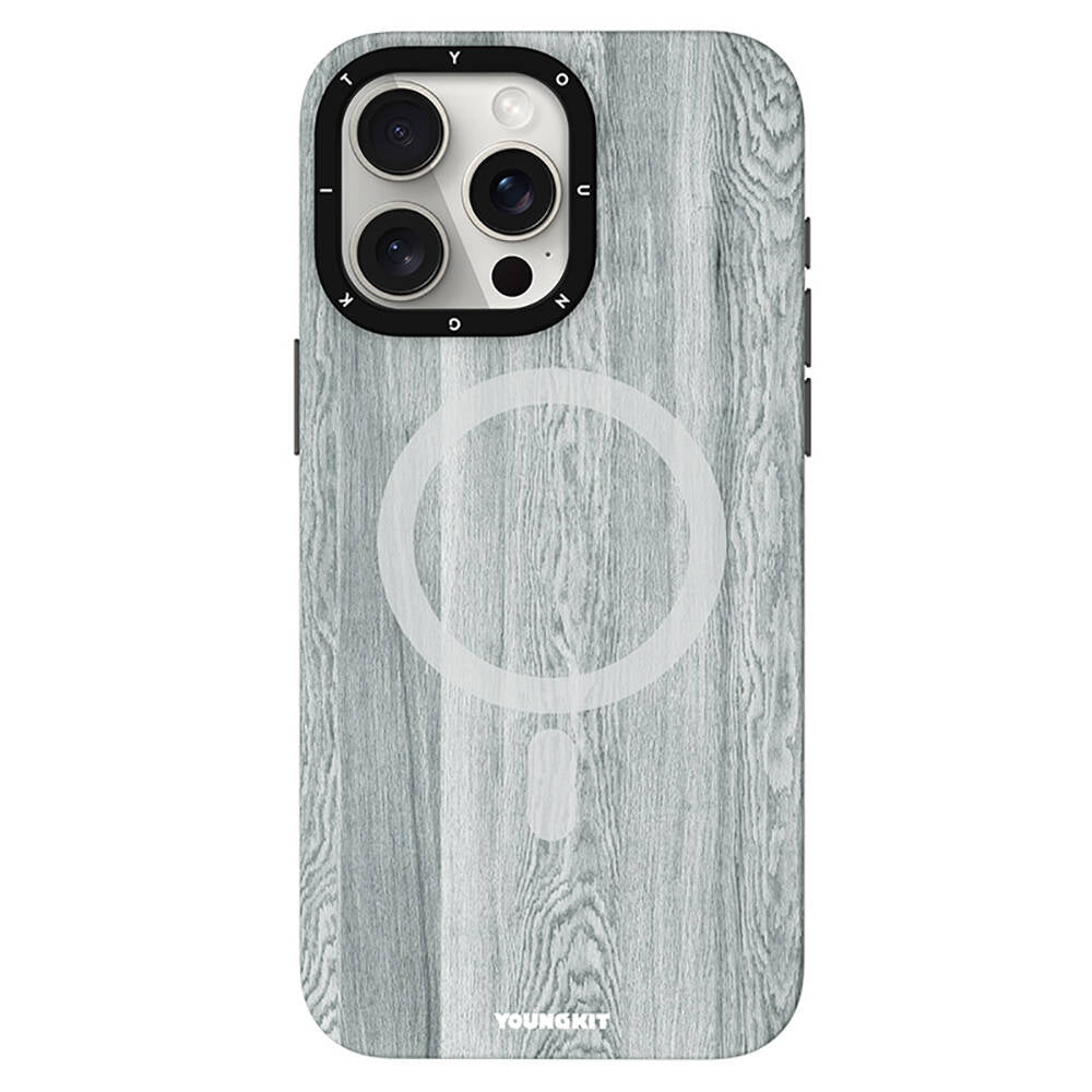 Youngkit Wood Forest Serisi iPhone 15 Pro Max Magsafe Şarj Özellikli Sararmaya Dayanıklı Telefon Kılıfı - 13