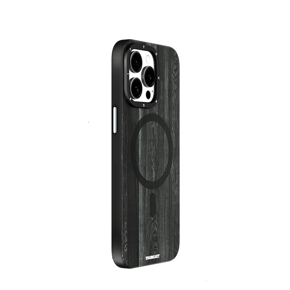 Youngkit Wood Forest Serisi iPhone 15 Pro Max Magsafe Şarj Özellikli Sararmaya Dayanıklı Telefon Kılıfı - 3