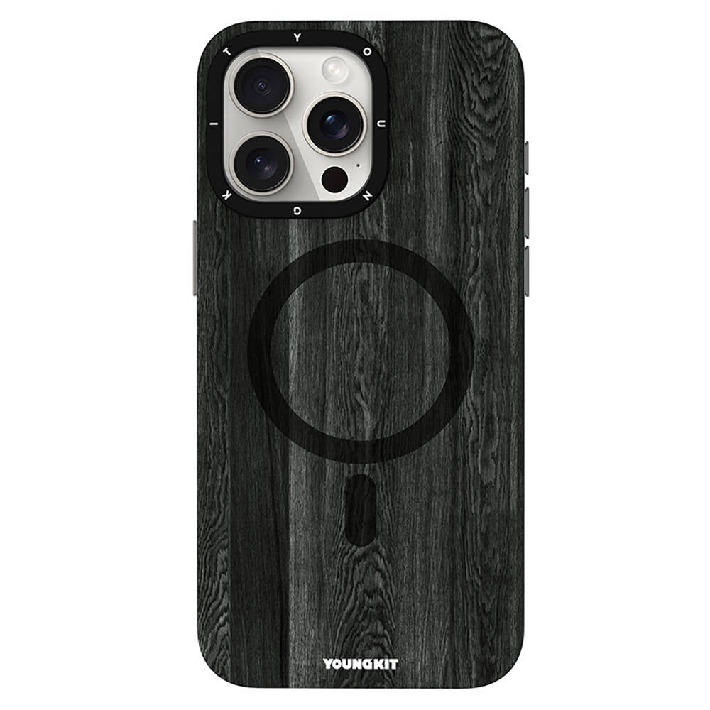 Youngkit Wood Forest Serisi iPhone 15 Pro Max Magsafe Şarj Özellikli Sararmaya Dayanıklı Telefon Kılıfı - 18
