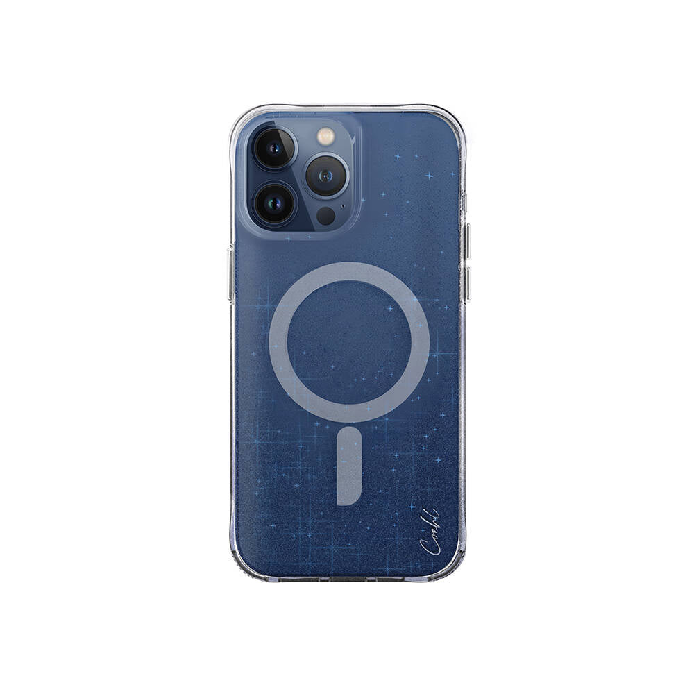 Coehl Lumino iPhone 15 Pro Max M-safe Şarj Özellikli Simli Arka Yüzey Telefon Kılıfı
