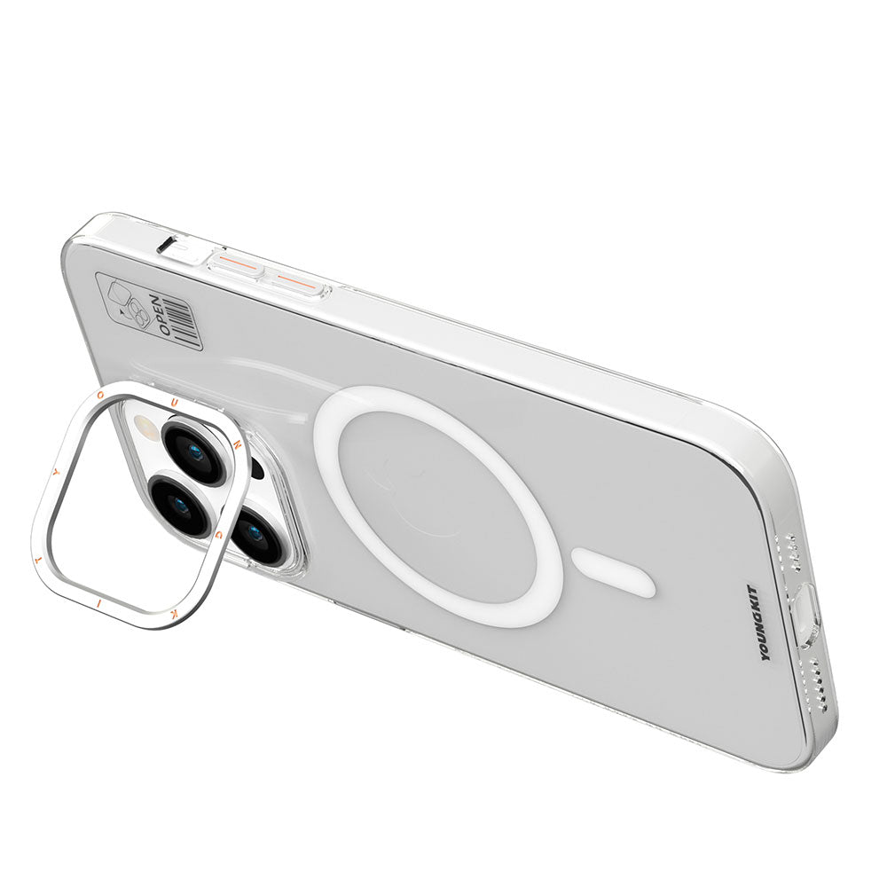 YoungKit Hermit Bracket Serisi iPhone 15 Pro Max Magsafe Şarj Özellikli Standlı Telefon Kılıfı - 7
