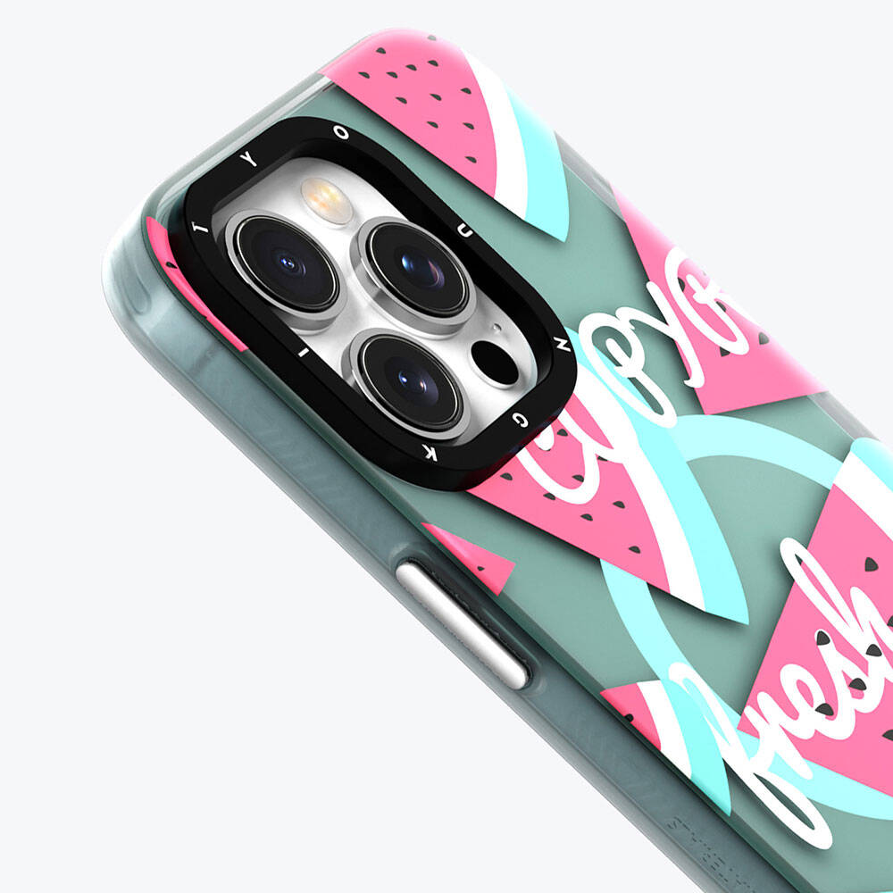 Youngkit Fruity Flavour Serisi iPhone 15 Pro Max Magsafe Şarj Özellikli Yaz Meyvesi Desenli Telefon Kılıfı - 12
