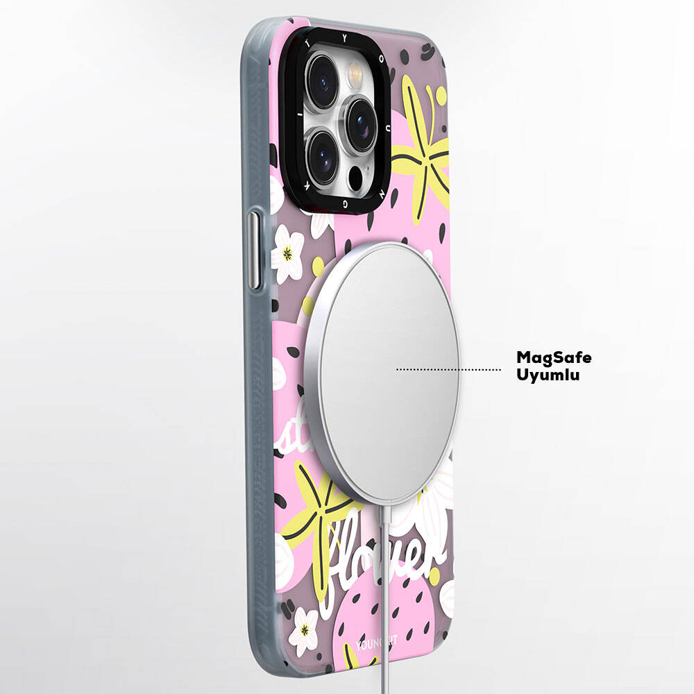 Youngkit Fruity Flavour Serisi iPhone 15 Pro Max Magsafe Şarj Özellikli Yaz Meyvesi Desenli Telefon Kılıfı - 4