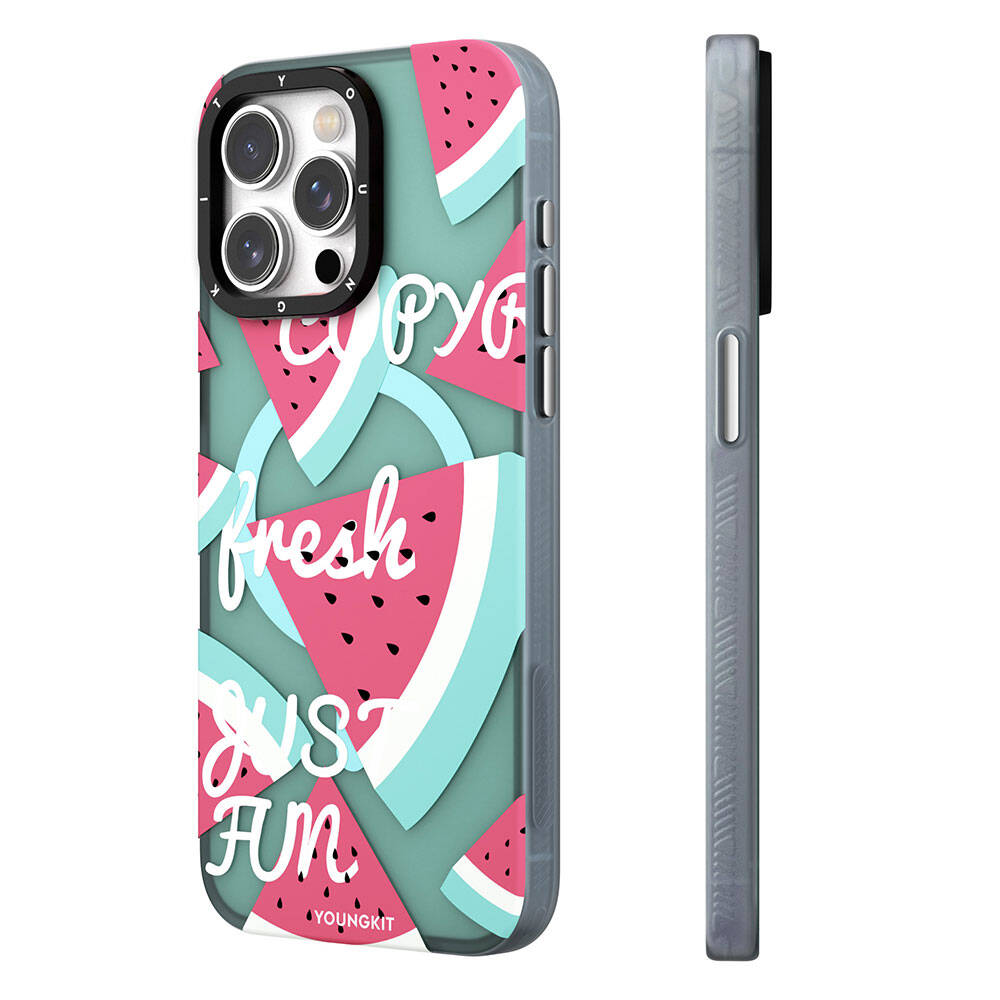 Youngkit Fruity Flavour Serisi iPhone 15 Pro Max Magsafe Şarj Özellikli Yaz Meyvesi Desenli Telefon Kılıfı - 7