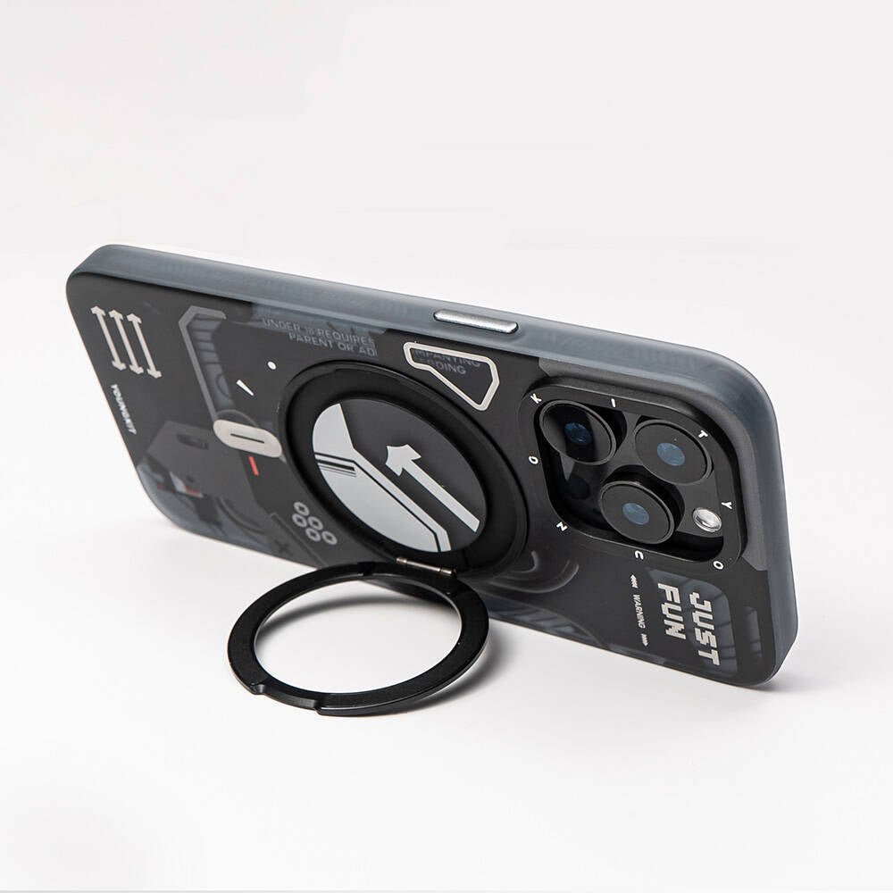 Youngkit 360° Standlı Starship Serisi iPhone 15 Pro Max Magsafe Şarj Özellikli Telefon Kılıfı - 9