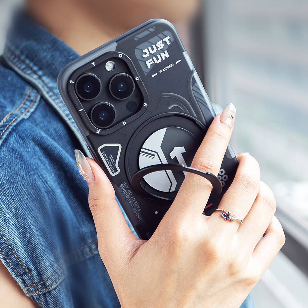 Youngkit 360° Standlı Starship Serisi iPhone 15 Pro Max Magsafe Şarj Özellikli Telefon Kılıfı - 11