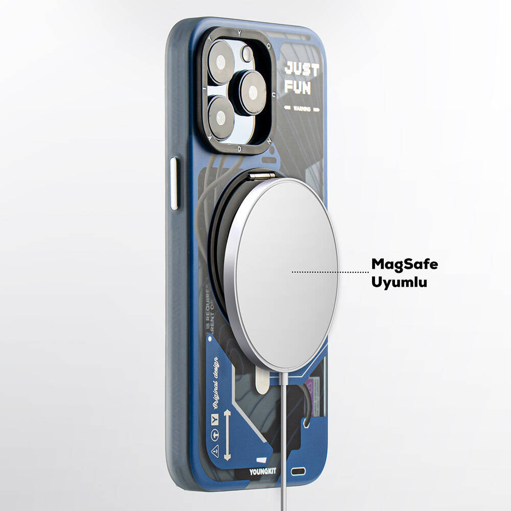 Youngkit 360° Standlı Starship Serisi iPhone 15 Pro Max Magsafe Şarj Özellikli Telefon Kılıfı - 5