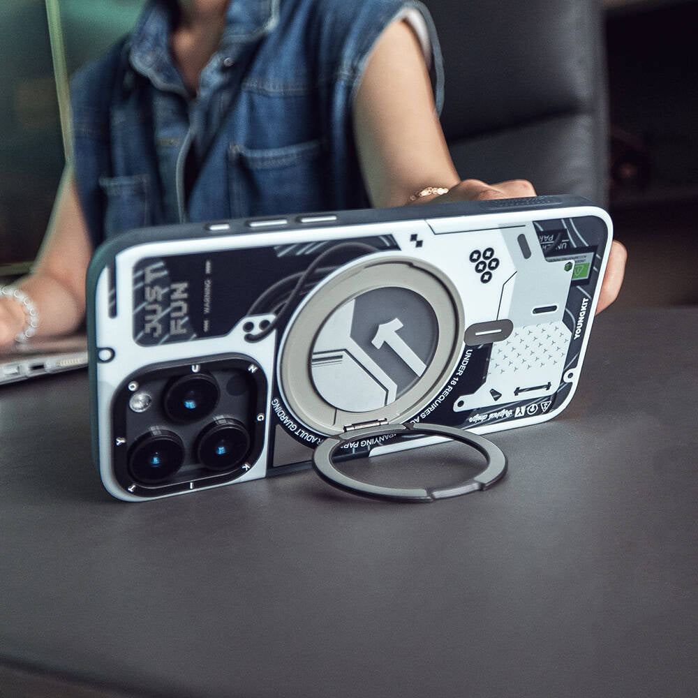 Youngkit 360° Standlı Starship Serisi iPhone 15 Pro Max Magsafe Şarj Özellikli Telefon Kılıfı - 13