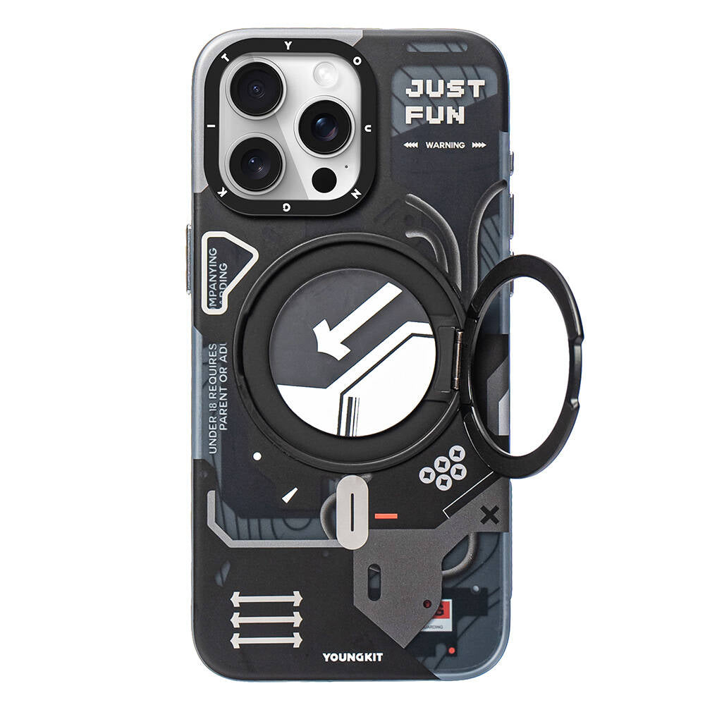 Youngkit 360° Standlı Starship Serisi iPhone 15 Pro Max Magsafe Şarj Özellikli Telefon Kılıfı - 8