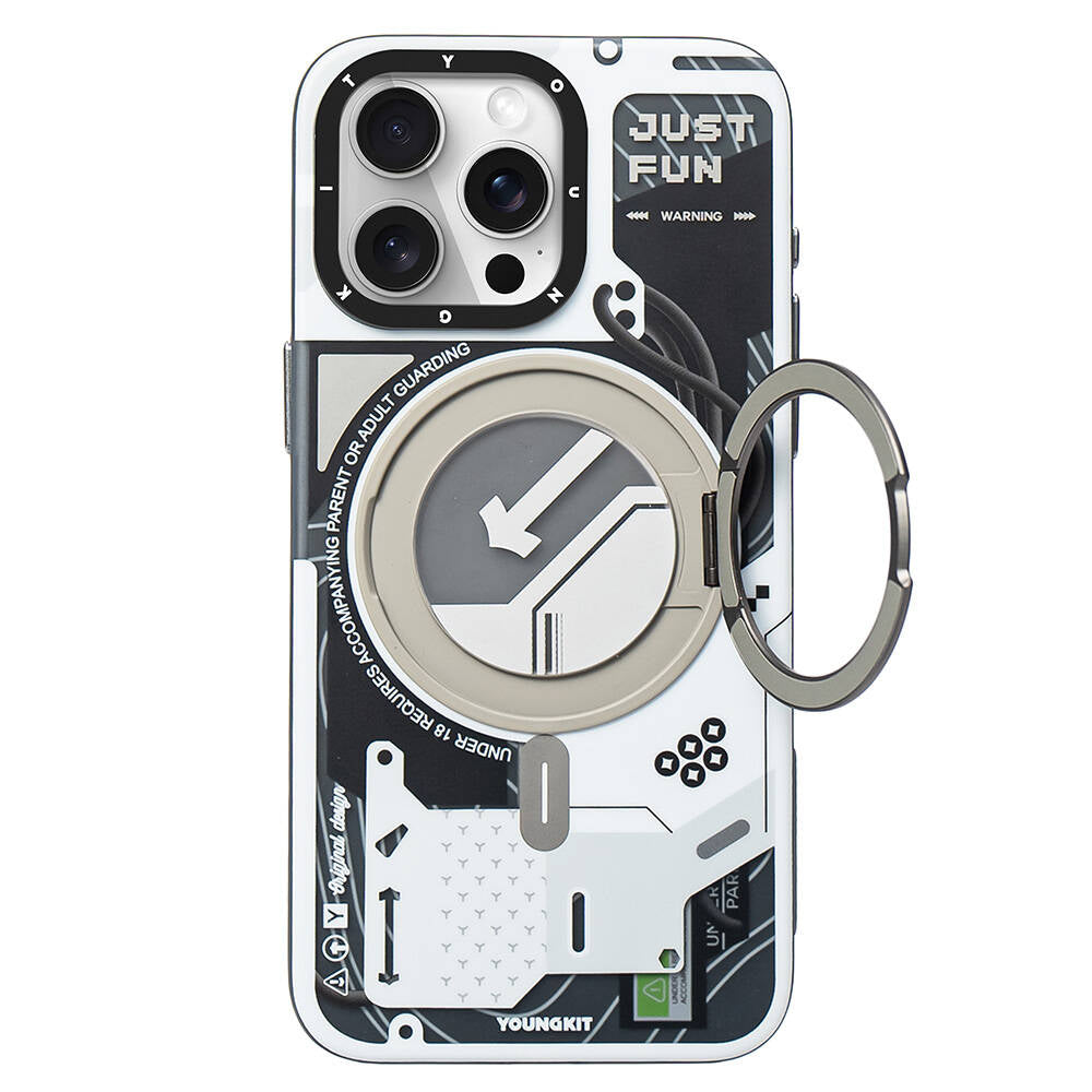 Youngkit 360° Standlı Starship Serisi iPhone 15 Pro Max Magsafe Şarj Özellikli Telefon Kılıfı - 6