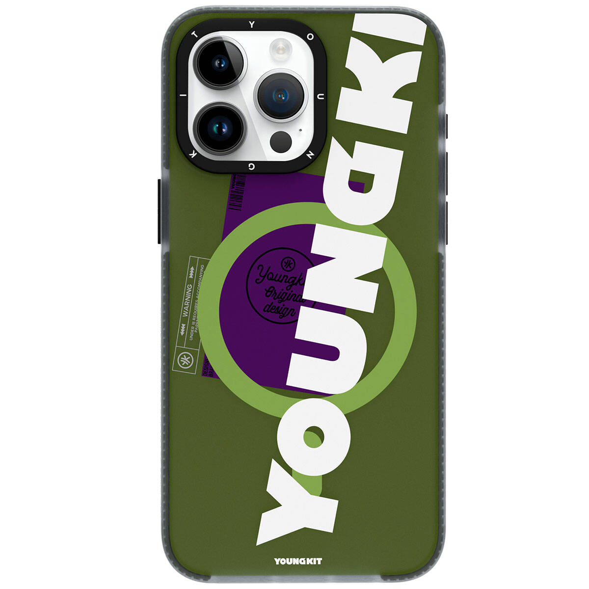 Youngkit Binfen Serisi Yazı Temalı iPhone 15 Pro Max Magsafe Şarj Özellikli Telefon Kılıfı - 6