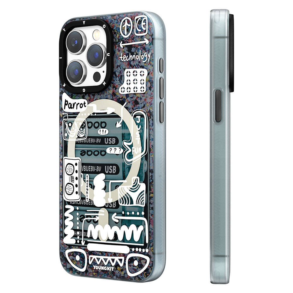 Youngkit Dark Matter Serisi iPhone 15 Pro Max Magsafe Şarj Özellikli Telefon Kılıfı - 2