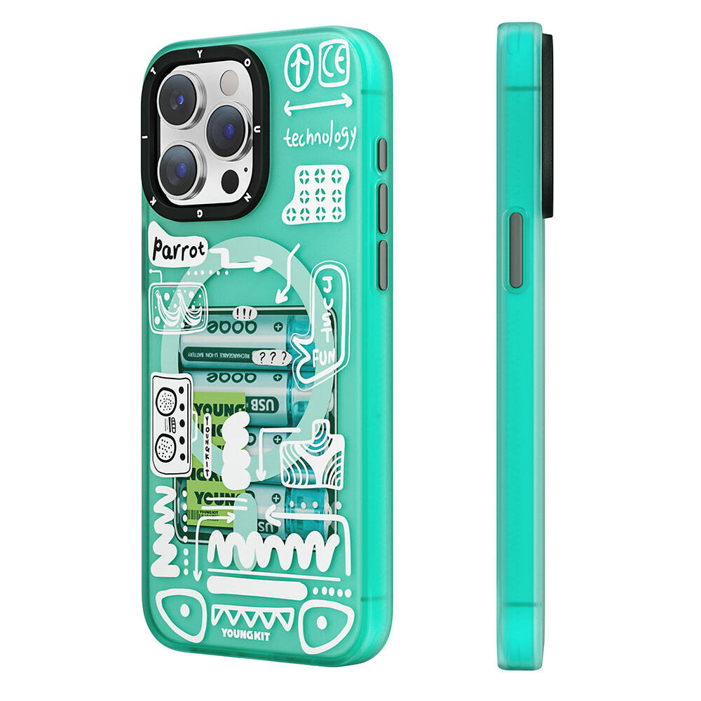 Youngkit Dark Matter Serisi iPhone 15 Pro Max Magsafe Şarj Özellikli Telefon Kılıfı - 7