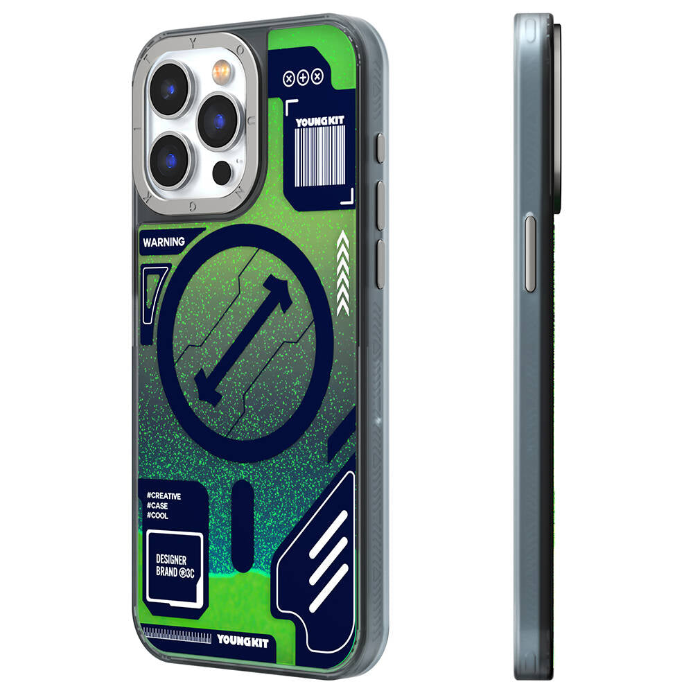 YoungKit Galaxy Serisi iPhone 15 Pro Max Kılıf Magsafe Şarj Özellikli Telefon Kılıfı - 8