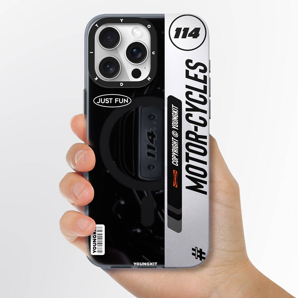 Youngkit Motorcycle Legend Serisi iPhone 15 Pro Max Magsafe Şarj Özellikli Telefon Kılıfı - 4