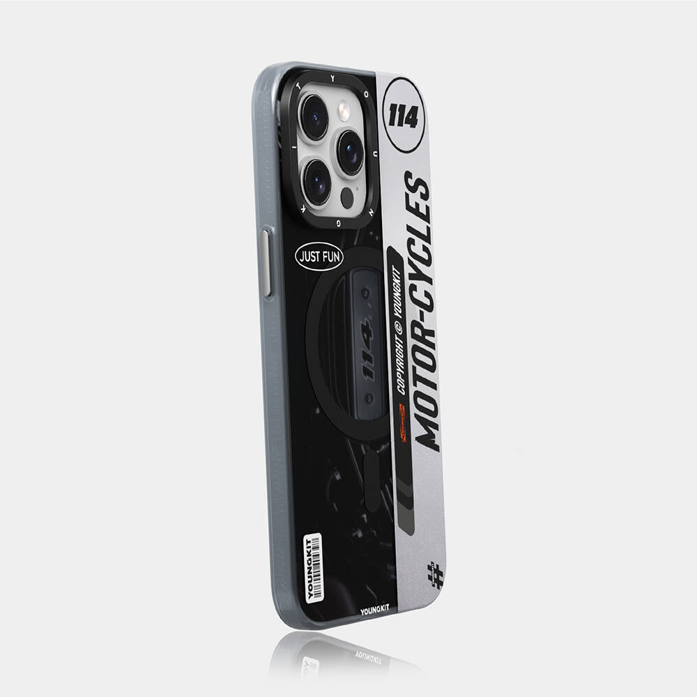 Youngkit Motorcycle Legend Serisi iPhone 15 Pro Max Magsafe Şarj Özellikli Telefon Kılıfı - 5