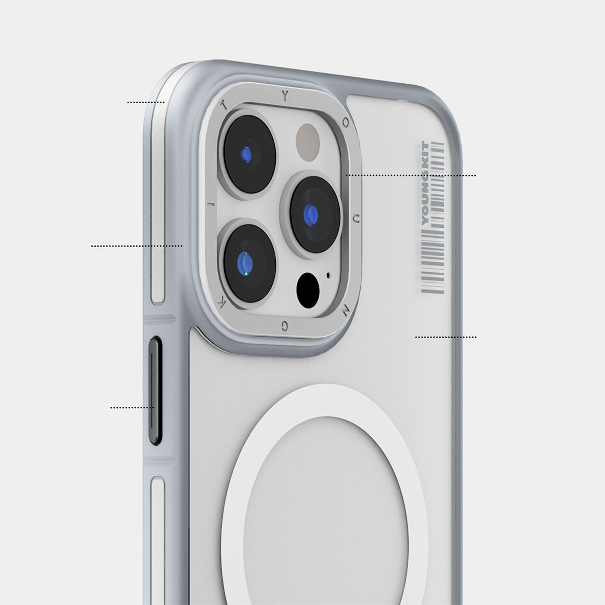 Youngkit Rock Sand Serisi iPhone 15 Pro Max Magsafe Şarj Özellikli Telefon Kılıfı - 6