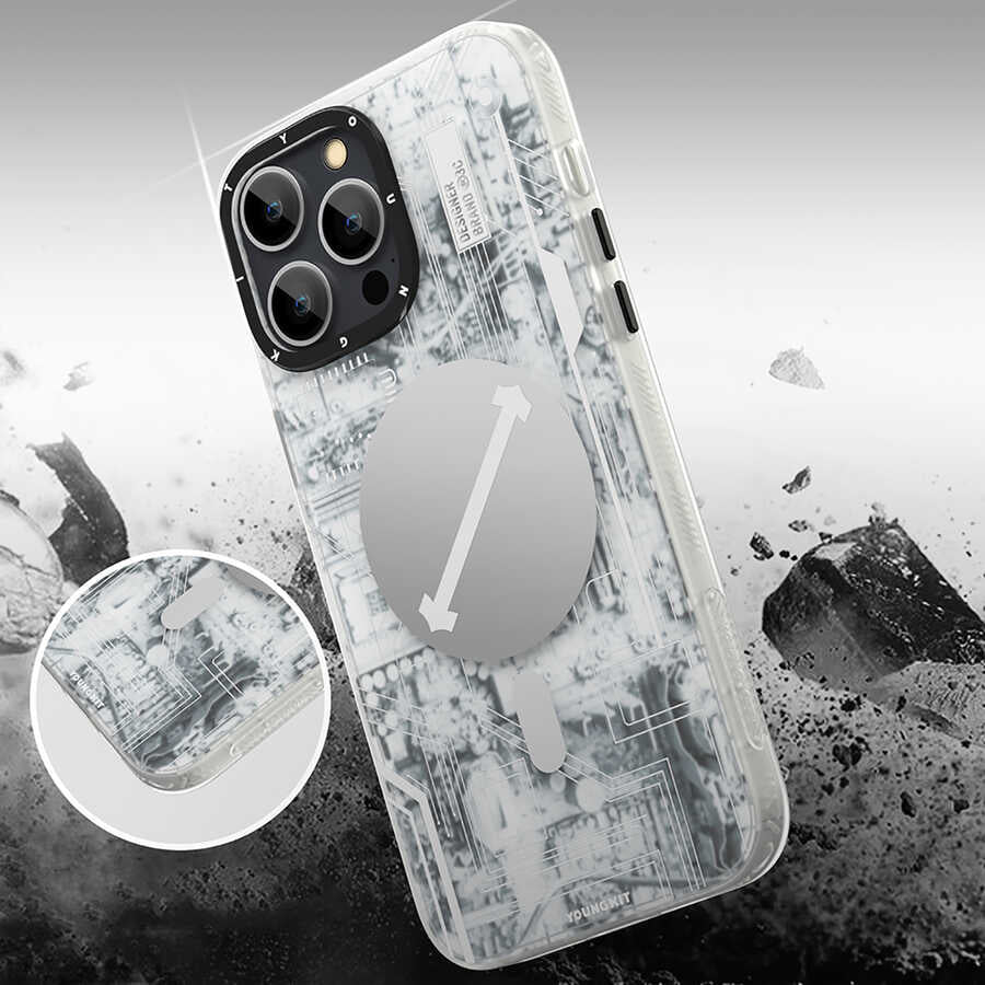 YoungKit Technology Serisi iPhone 15 Pro Max Magsafe Şarj Özellikli Telefon Kılıfı - 3