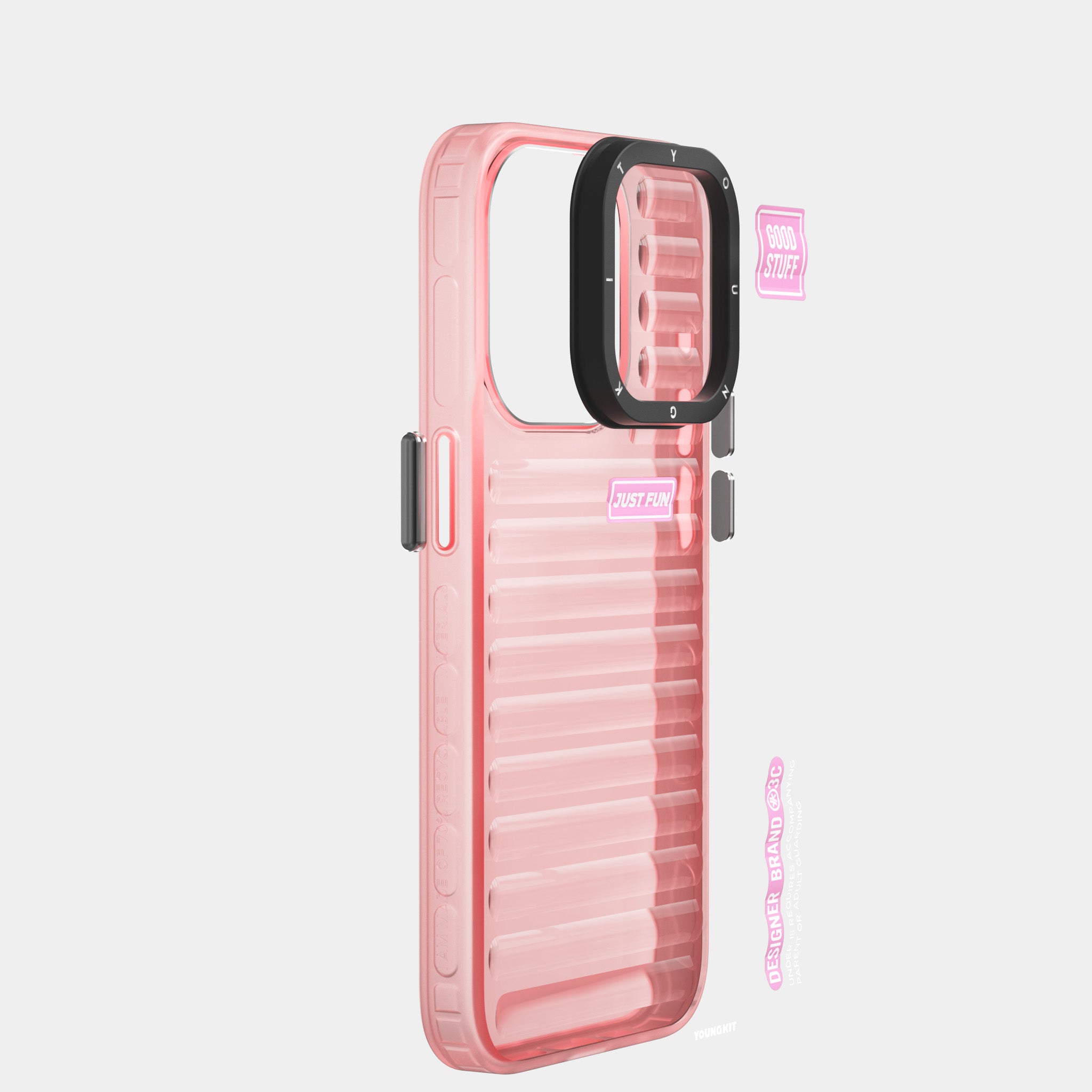 YoungKit Fluorite Serisi iPhone 15 Pro Max Şeffaf Renkli Tasarım Telefon Kılıfı - 11