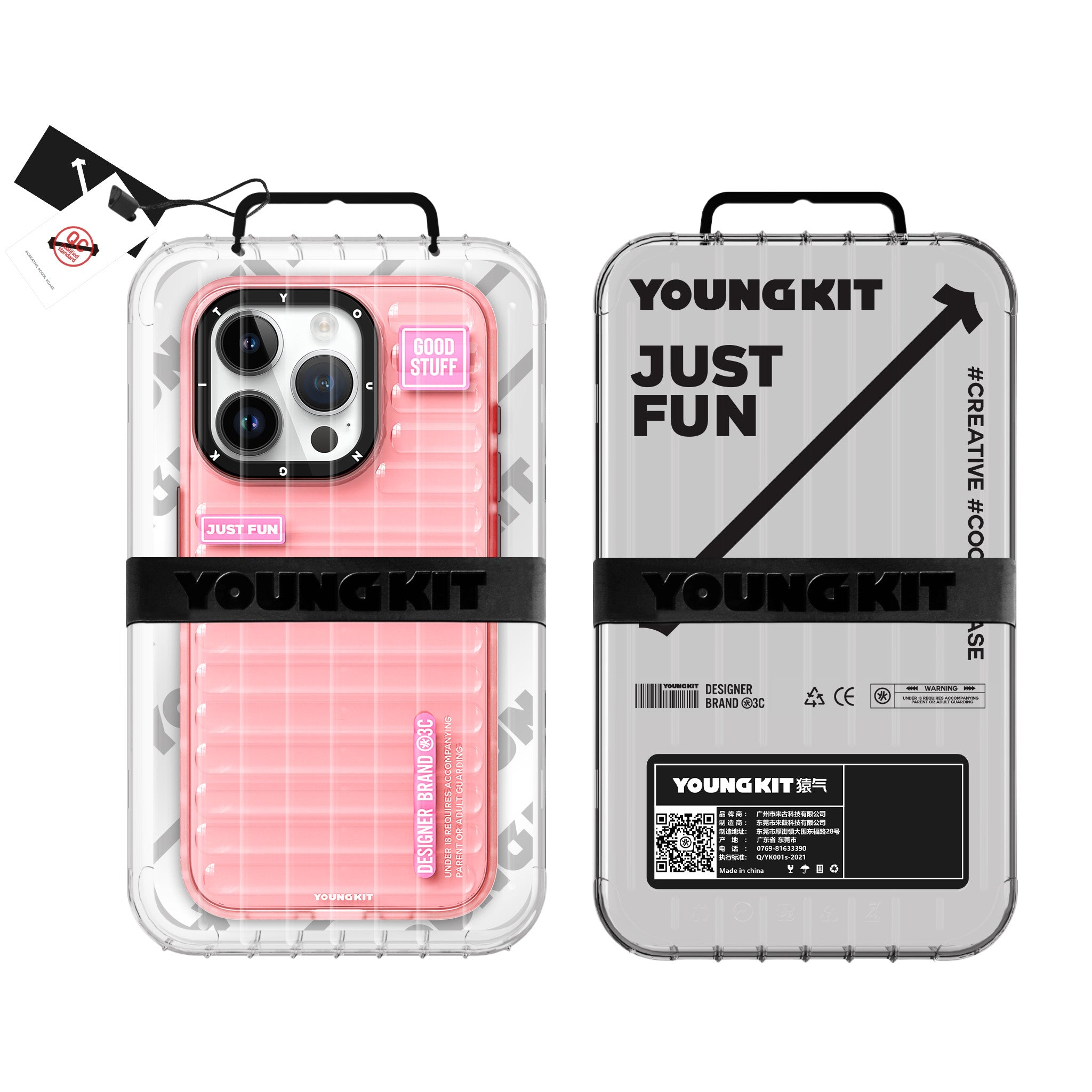 YoungKit Fluorite Serisi iPhone 15 Pro Max Şeffaf Renkli Tasarım Telefon Kılıfı - 14