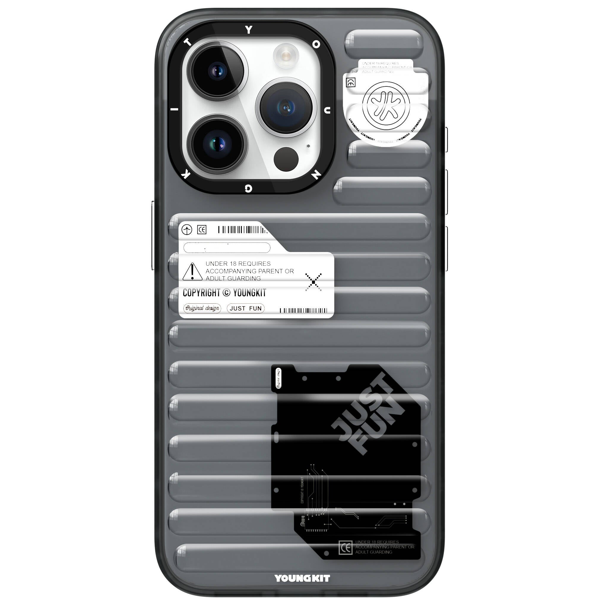 YoungKit Fluorite Serisi iPhone 15 Pro Max Şeffaf Renkli Tasarım Telefon Kılıfı - 3