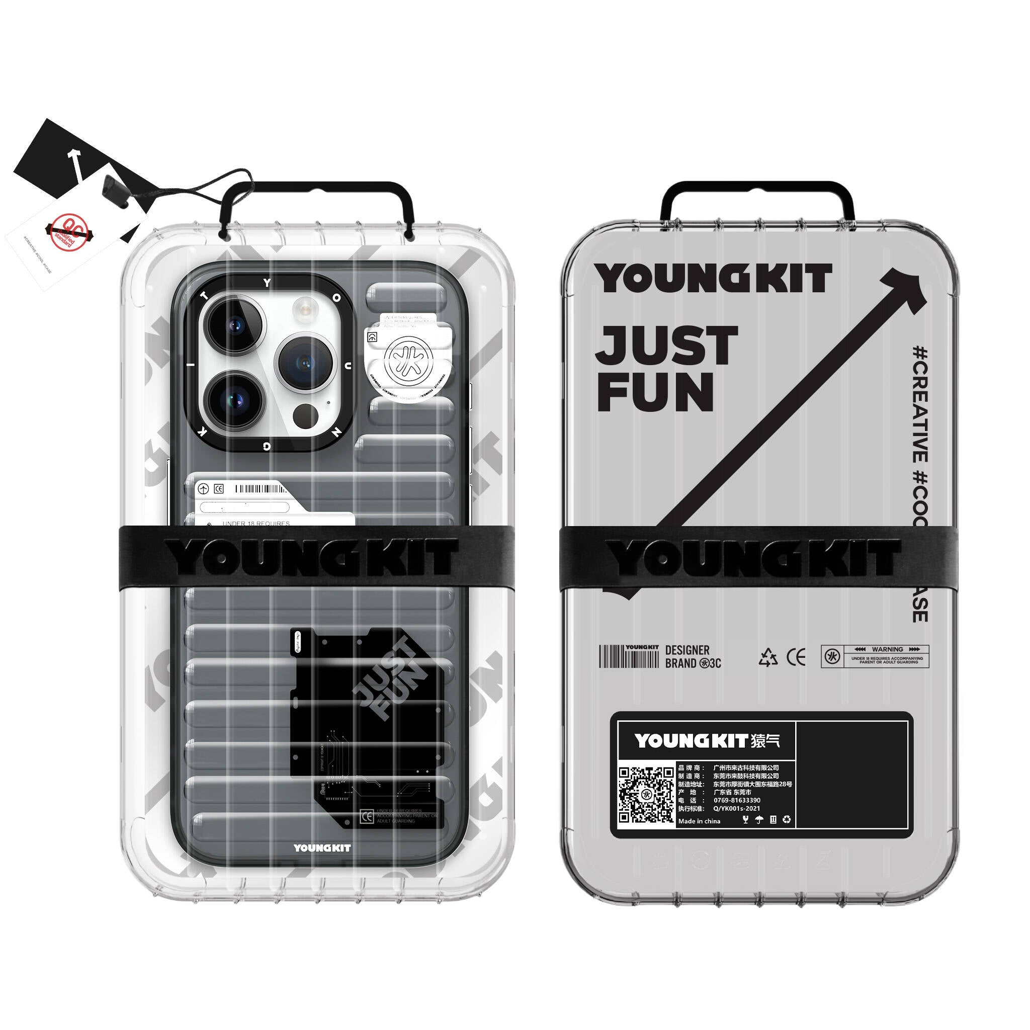 YoungKit Fluorite Serisi iPhone 15 Pro Max Şeffaf Renkli Tasarım Telefon Kılıfı - 15