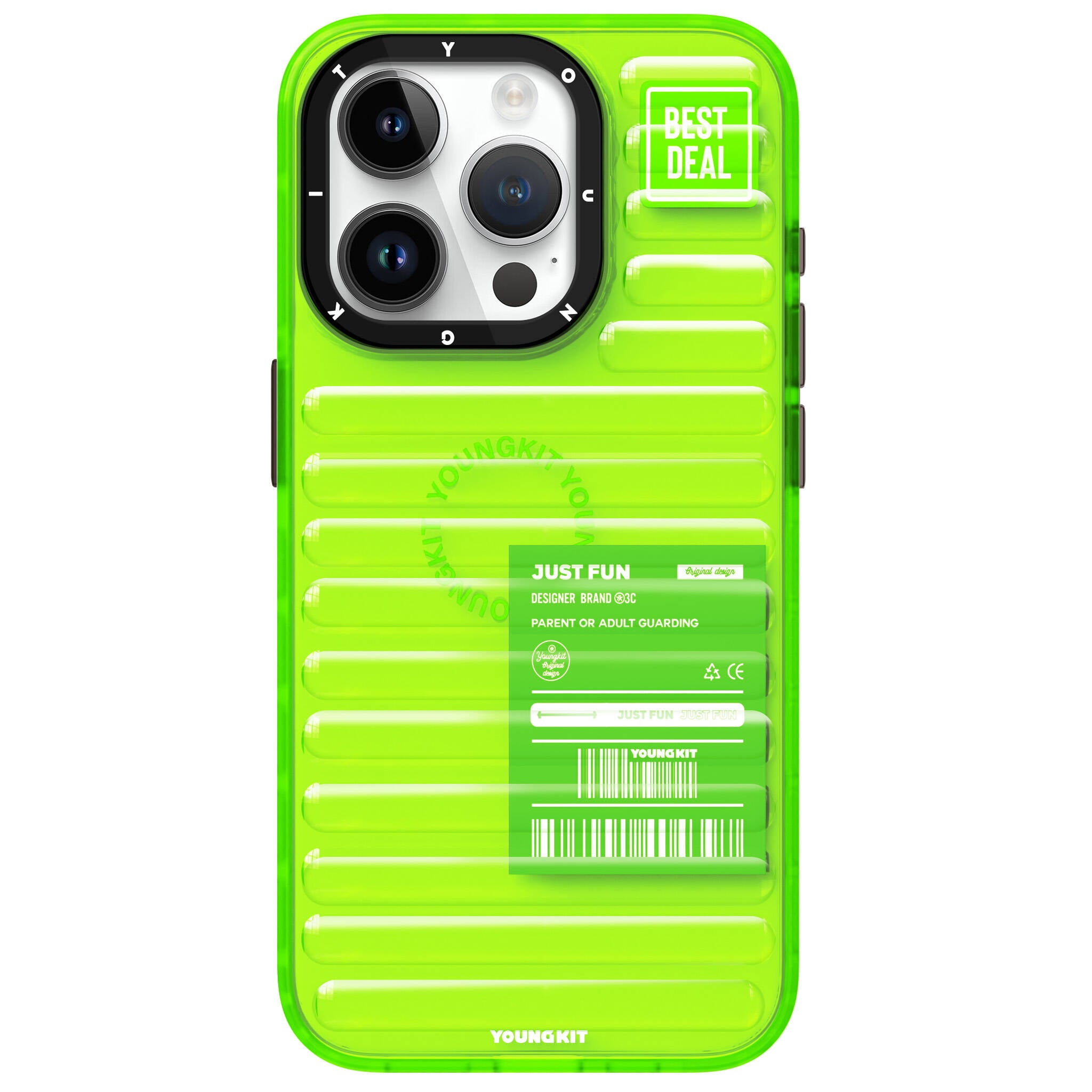 YoungKit Fluorite Serisi iPhone 15 Pro Max Şeffaf Renkli Tasarım Telefon Kılıfı - 4