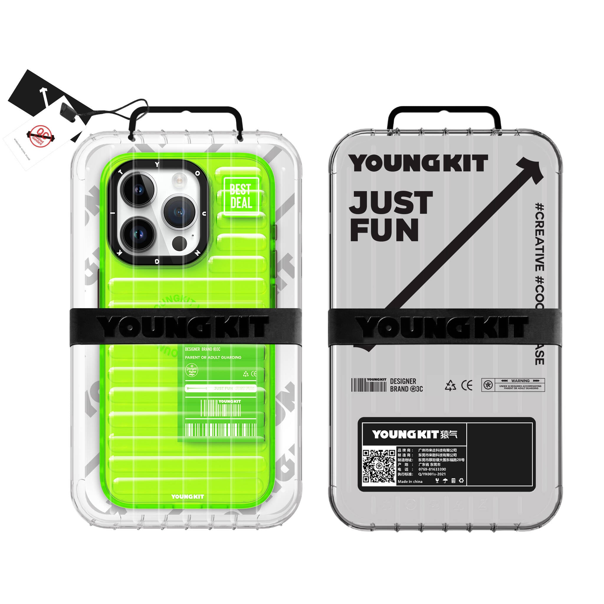YoungKit Fluorite Serisi iPhone 15 Pro Max Şeffaf Renkli Tasarım Telefon Kılıfı - 16