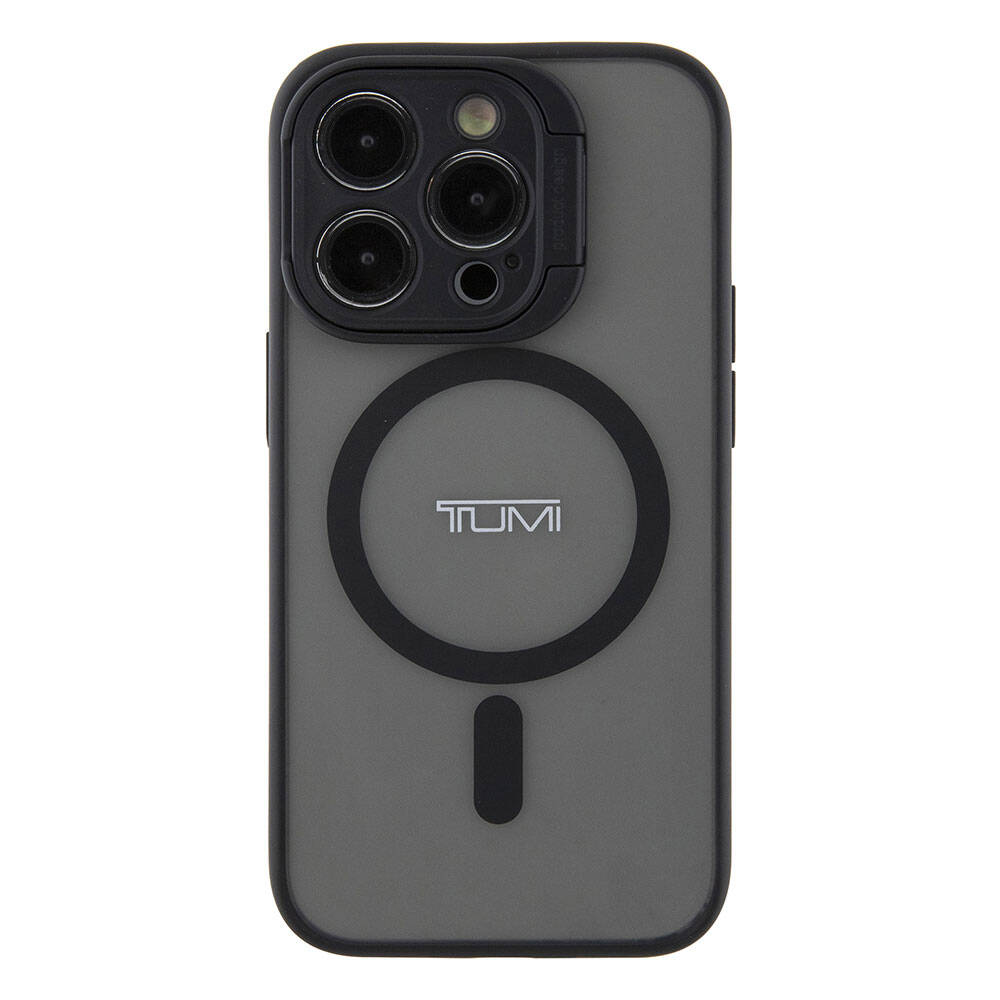 TUMI iPhone 15 Pro Max Orjinal Lisanslı M-safe Şarj Özellikli Kamera Standlı Buzlu Mat Kılıf