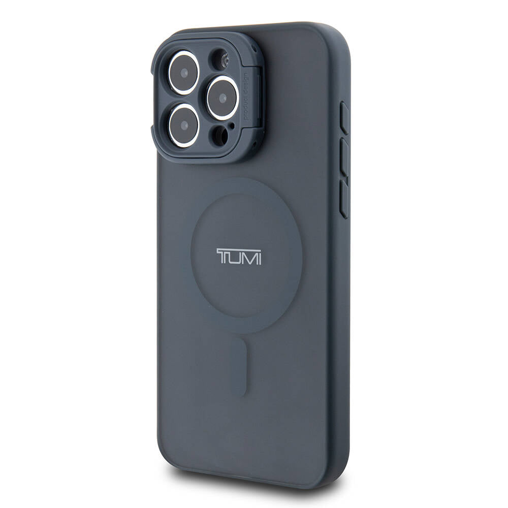 TUMI iPhone 15 Pro Max Orjinal Lisanslı M-safe Şarj Özellikli Kamera Standlı Buzlu Mat Kılıf