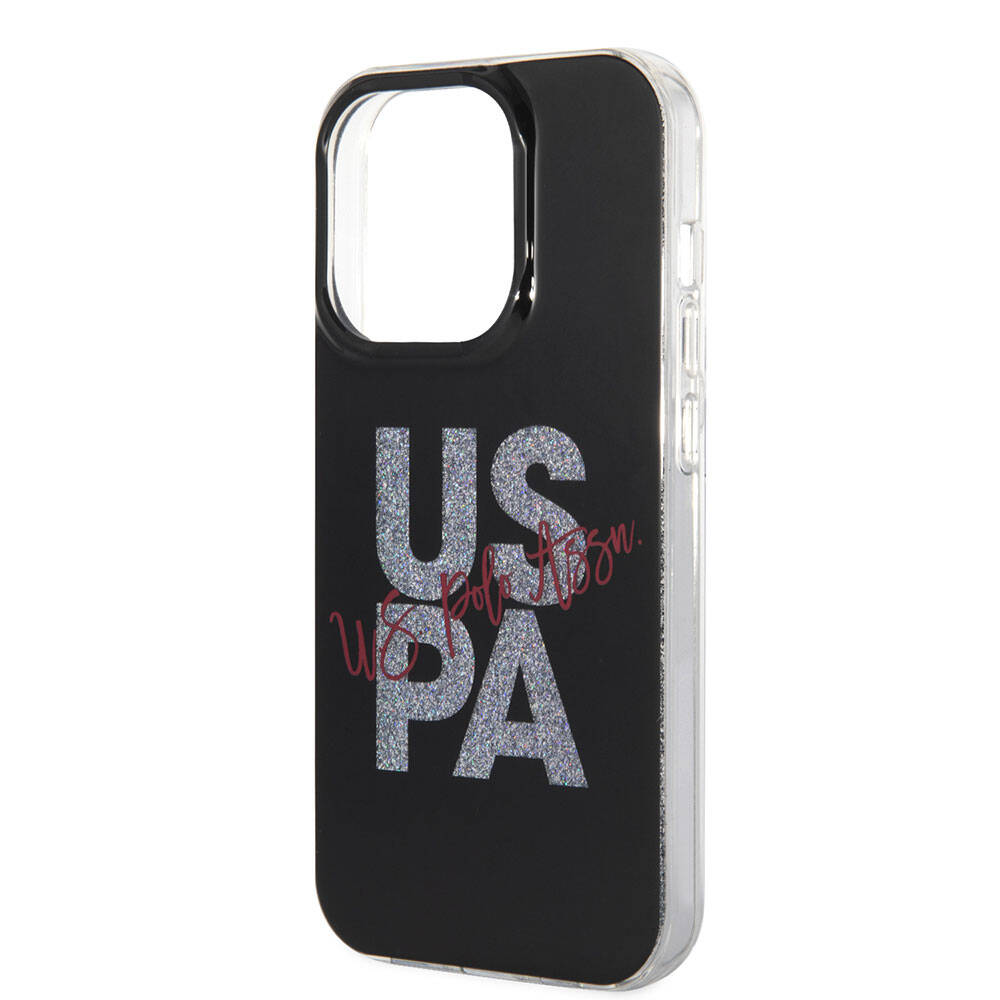 U.S. Polo Assn. iPhone 15 Pro Max Orjinal Lisanslı Simli Parlak Alfabe Tasarım Telefon Kılıfı - 14