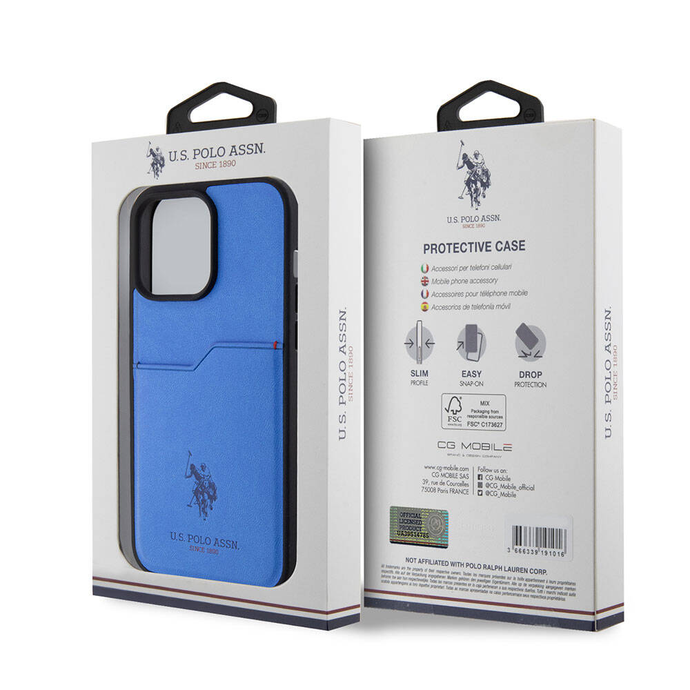 U.S. Polo Assn. iPhone 15 Pro Max Orjinal Lisanslı Baskı Logolu PU Kartlıklı Telefon Kılıfı - 24