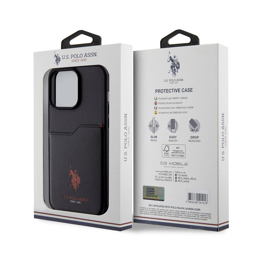 U.S. Polo Assn. iPhone 15 Pro Max Orjinal Lisanslı Baskı Logolu PU Kartlıklı Telefon Kılıfı - 31