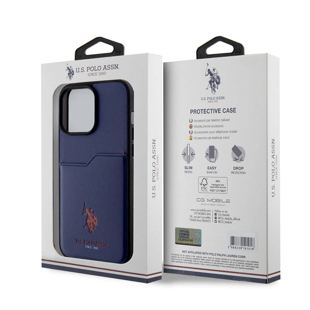 U.S. Polo Assn. iPhone 15 Pro Max Orjinal Lisanslı Baskı Logolu PU Kartlıklı Telefon Kılıfı - 16