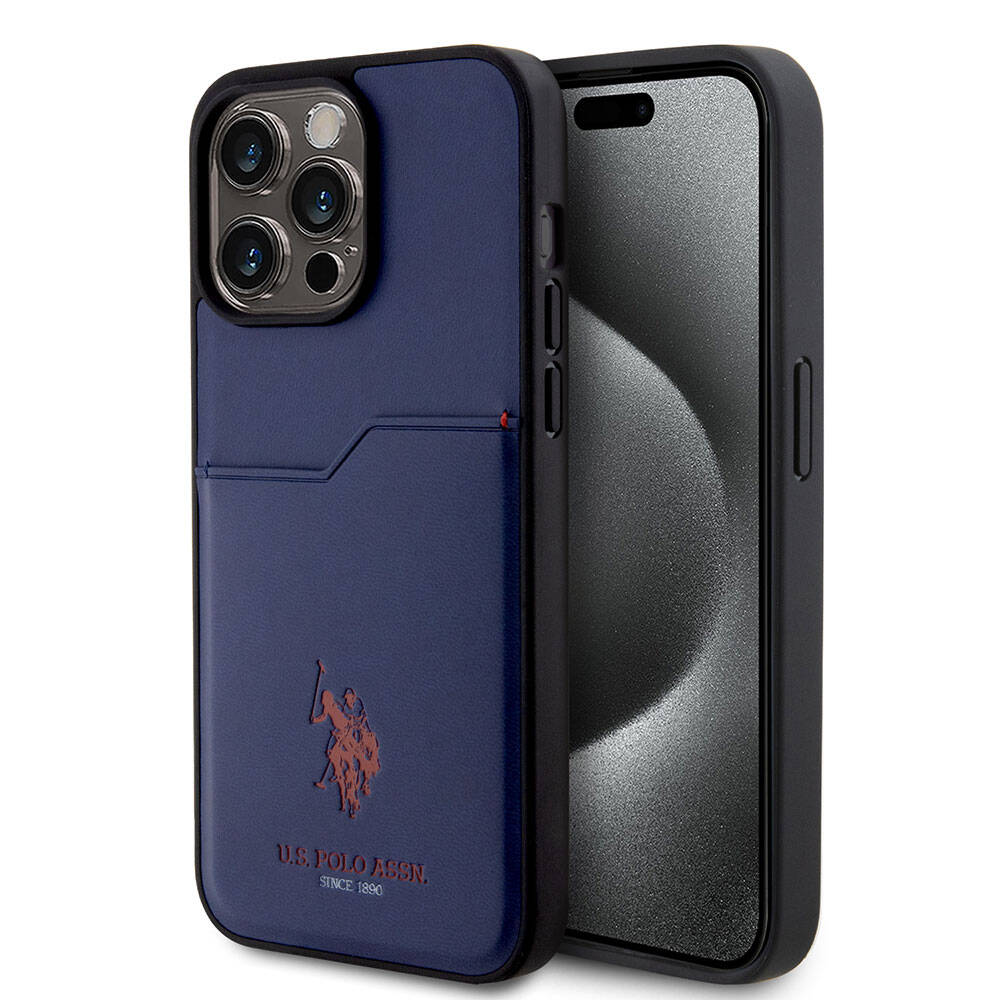 U.S. Polo Assn. iPhone 15 Pro Max Orjinal Lisanslı Baskı Logolu PU Kartlıklı Telefon Kılıfı - 9