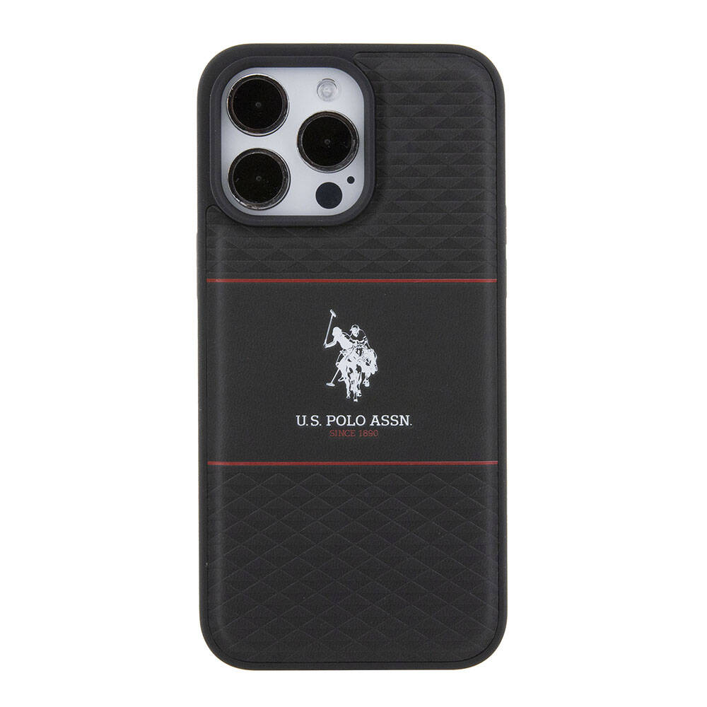 U.S. Polo Assn. iPhone 15 Pro Max Orjinal Lisanslı Deri Şeritli Logo Dizayn Telefon Kılıfı - 3