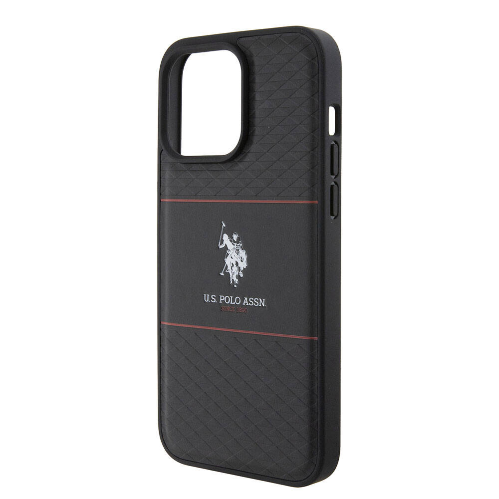 U.S. Polo Assn. iPhone 15 Pro Max Orjinal Lisanslı Deri Şeritli Logo Dizayn Telefon Kılıfı - 6