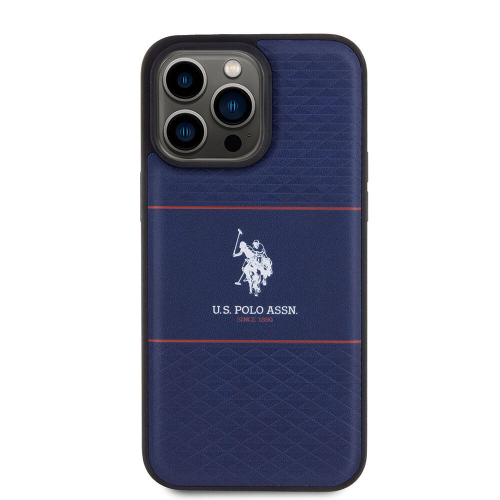 U.S. Polo Assn. iPhone 15 Pro Max Orjinal Lisanslı Deri Şeritli Logo Dizayn Telefon Kılıfı - 10