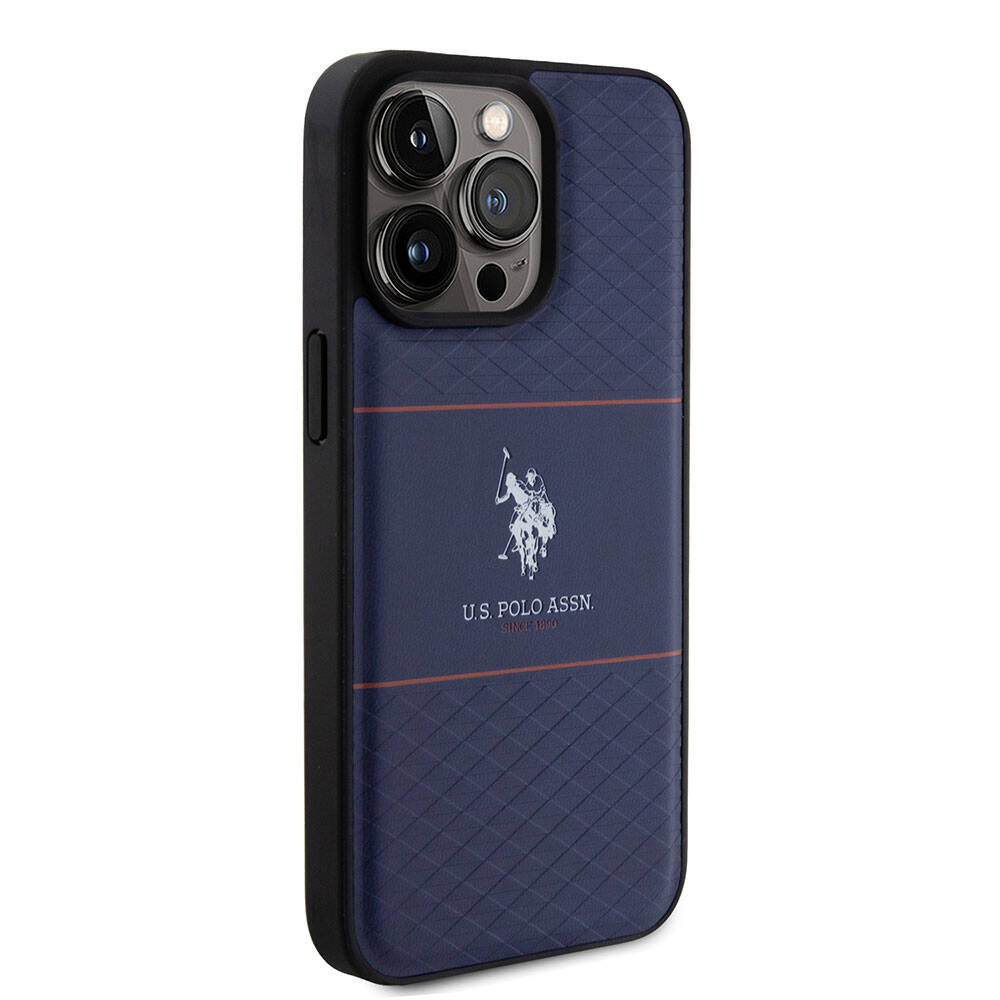 U.S. Polo Assn. iPhone 15 Pro Max Orjinal Lisanslı Deri Şeritli Logo Dizayn Telefon Kılıfı - 11