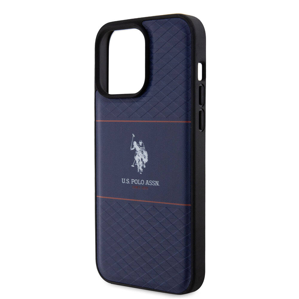 U.S. Polo Assn. iPhone 15 Pro Max Orjinal Lisanslı Deri Şeritli Logo Dizayn Telefon Kılıfı - 13
